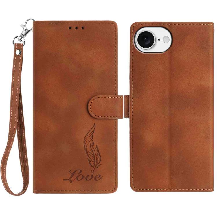 Skin Feel Embossed Feather Leather Phone Case, For iPhone 17 Air, For iPhone 16e, For iPhone 16 Pro Max