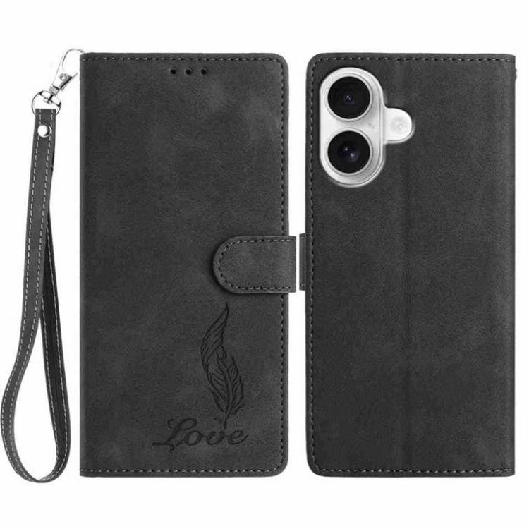 Skin Feel Embossed Feather Leather Phone Case, For iPhone 17 Air, For iPhone 16e, For iPhone 16 Pro Max