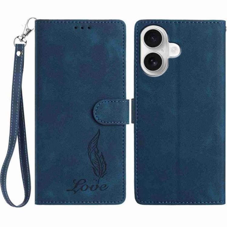 Skin Feel Embossed Feather Leather Phone Case, For iPhone 17 Air, For iPhone 16e, For iPhone 16 Pro Max