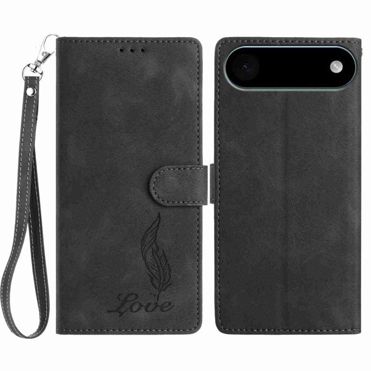 Skin Feel Embossed Feather Leather Phone Case, For iPhone 17 Air, For iPhone 16e, For iPhone 16 Pro Max