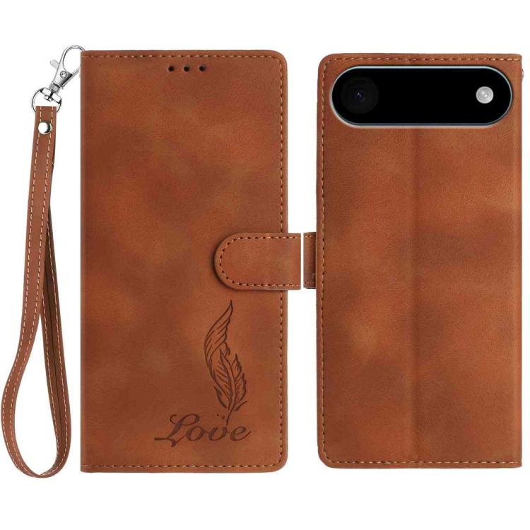 Skin Feel Embossed Feather Leather Phone Case, For iPhone 17 Air, For iPhone 16e, For iPhone 16 Pro Max