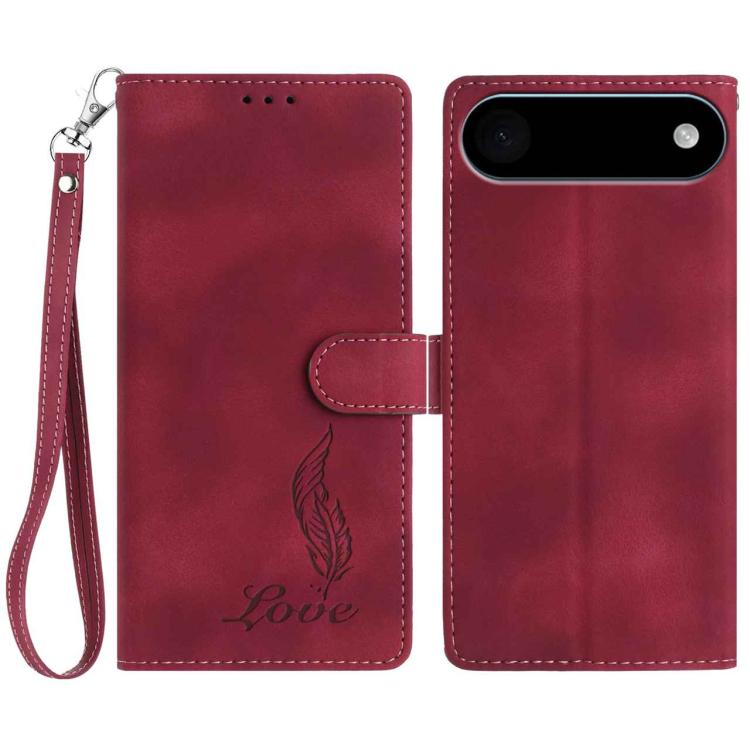 Skin Feel Embossed Feather Leather Phone Case, For iPhone 17 Air, For iPhone 16e, For iPhone 16 Pro Max