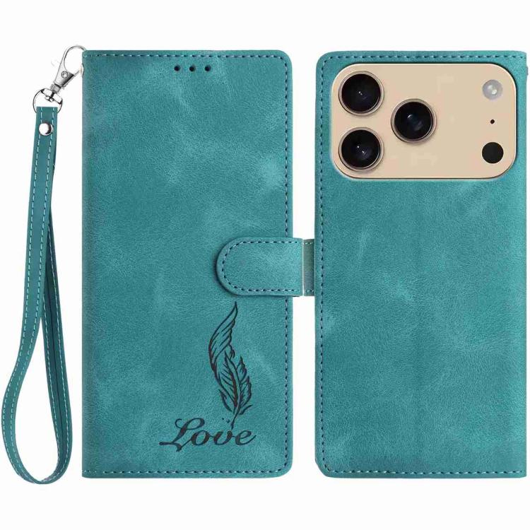 Skin Feel Embossed Feather Leather Phone Case, For iPhone 17 Pro Max, For iPhone 17 Pro, For iPhone 17
