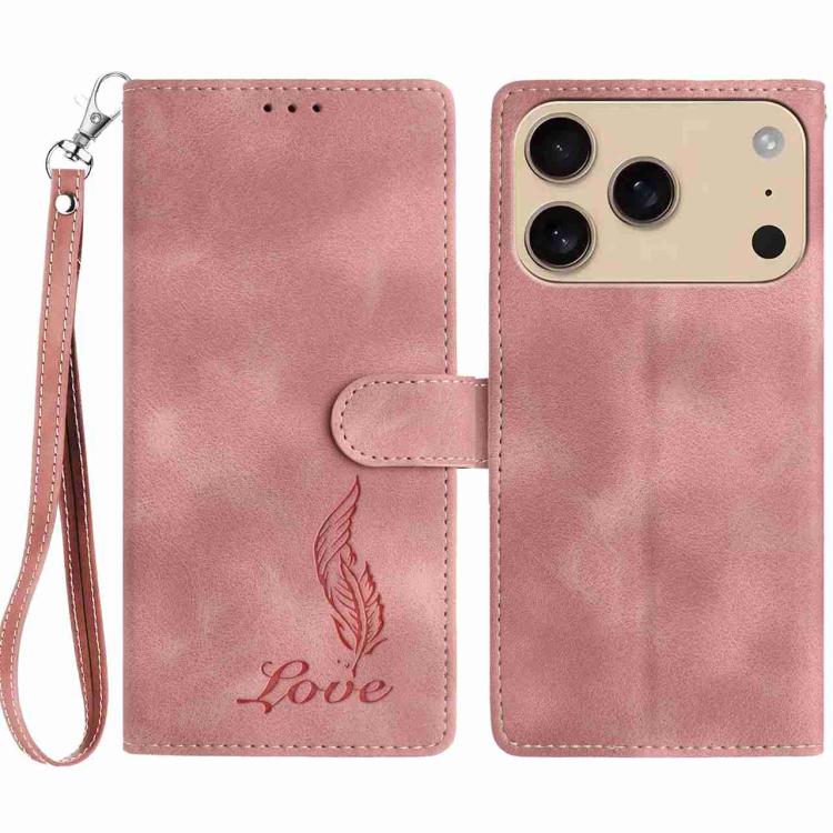 Skin Feel Embossed Feather Leather Phone Case, For iPhone 17 Pro Max, For iPhone 17 Pro, For iPhone 17
