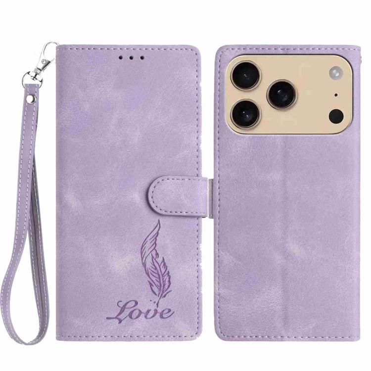 Skin Feel Embossed Feather Leather Phone Case, For iPhone 17 Pro Max, For iPhone 17 Pro, For iPhone 17