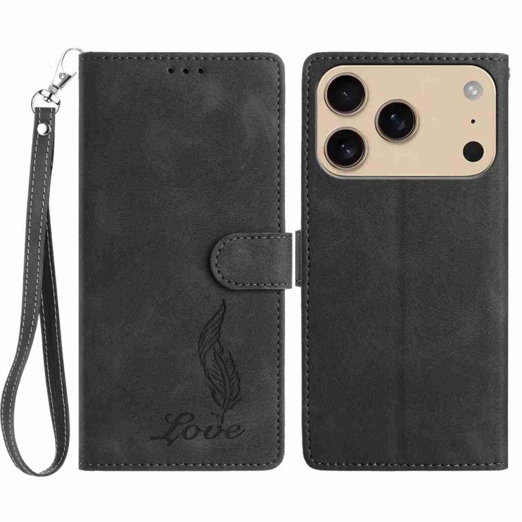Skin Feel Embossed Feather Leather Phone Case, For iPhone 17 Pro Max, For iPhone 17 Pro, For iPhone 17