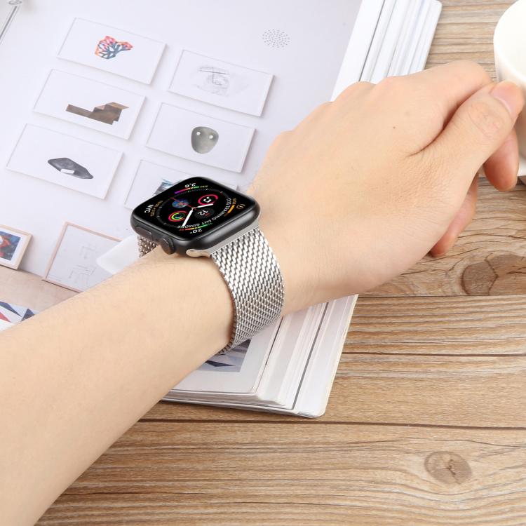 Double-section Magnetic Milanese Steel Watch Band, For Apple Watch 46mm / 49mm / 45mm / 44mm, For Apple Watch 42mm / 41mm / 40mm / 38mm