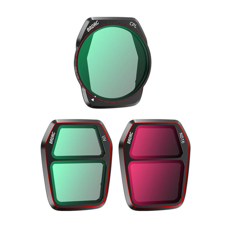 For DJI Air 3S BRDRC Camera Lens Filter, UV, CPL, ND8, ND16, ND32, ND64, NIGHT, 3 in 1 CPL UV ND16, 4 in 1 CPL ND16-64, 6 in 1 ND8-64 UV CPL