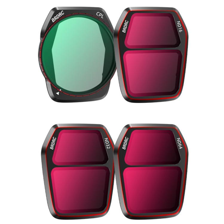 For DJI Air 3S BRDRC Camera Lens Filter, UV, CPL, ND8, ND16, ND32, ND64, NIGHT, 3 in 1 CPL UV ND16, 4 in 1 CPL ND16-64, 6 in 1 ND8-64 UV CPL