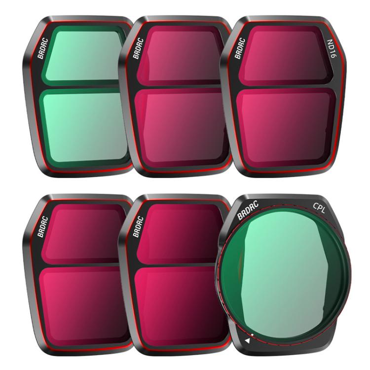 For DJI Air 3S BRDRC Camera Lens Filter, UV, CPL, ND8, ND16, ND32, ND64, NIGHT, 3 in 1 CPL UV ND16, 4 in 1 CPL ND16-64, 6 in 1 ND8-64 UV CPL