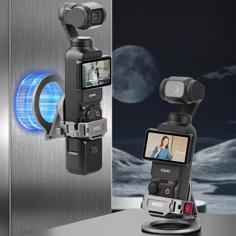 BRDRC Smartphone Teleprompter Stand Desktop Clamp Cold Shoe Extension Mount, For DJI Osmo Pocket 3