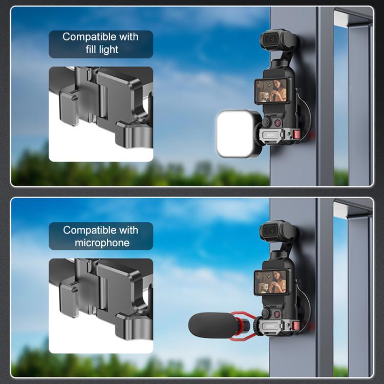 BRDRC Smartphone Teleprompter Stand Desktop Clamp Cold Shoe Extension Mount, For DJI Osmo Pocket 3