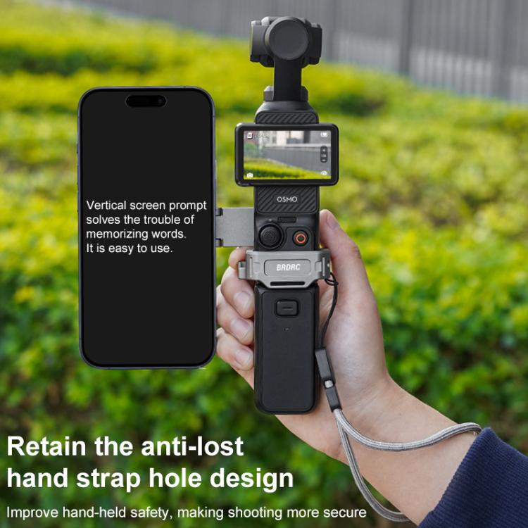 BRDRC Smartphone Teleprompter Stand Desktop Clamp Cold Shoe Extension Mount, For DJI Osmo Pocket 3