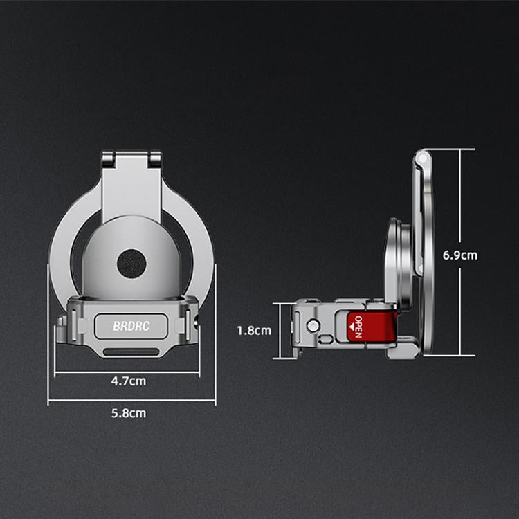 BRDRC Smartphone Teleprompter Stand Desktop Clamp Cold Shoe Extension Mount, For DJI Osmo Pocket 3