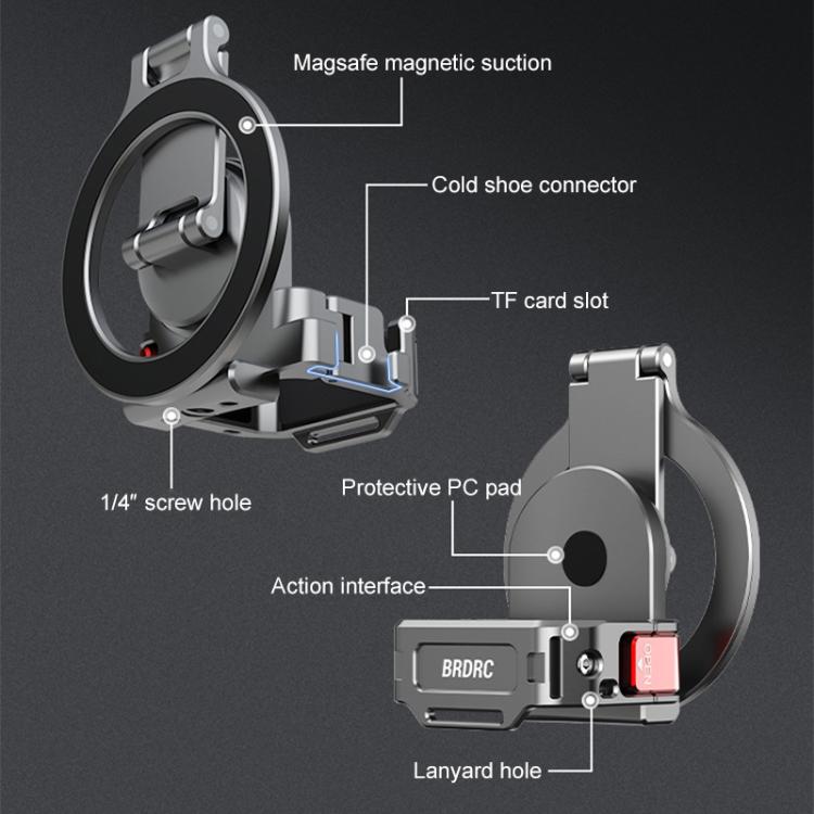 BRDRC Smartphone Teleprompter Stand Desktop Clamp Cold Shoe Extension Mount, For DJI Osmo Pocket 3