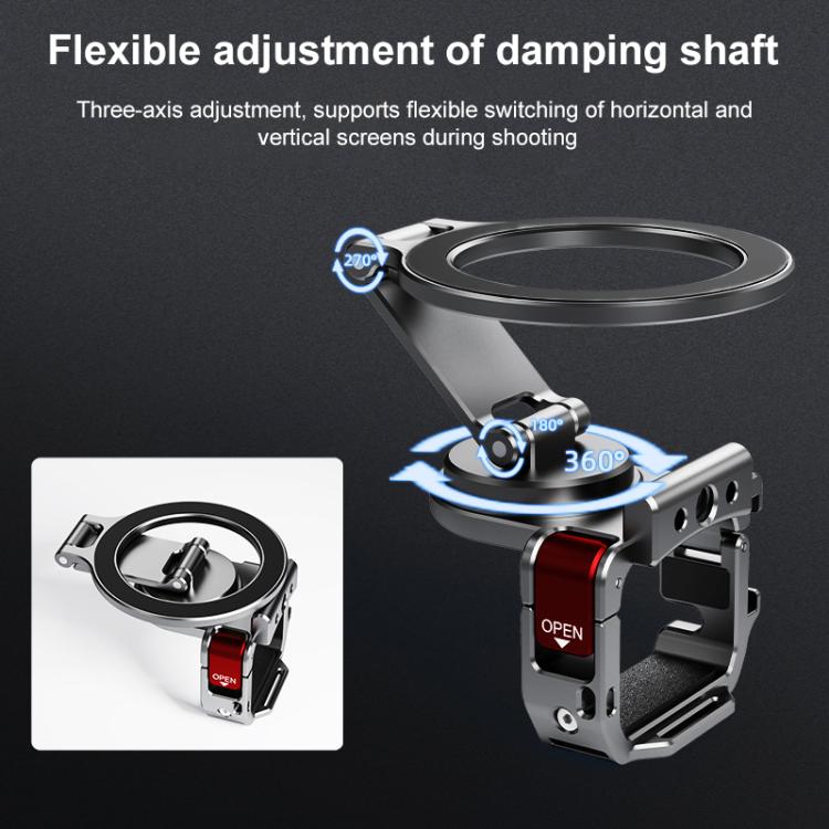 BRDRC Smartphone Teleprompter Stand Desktop Clamp Cold Shoe Extension Mount, For DJI Osmo Pocket 3