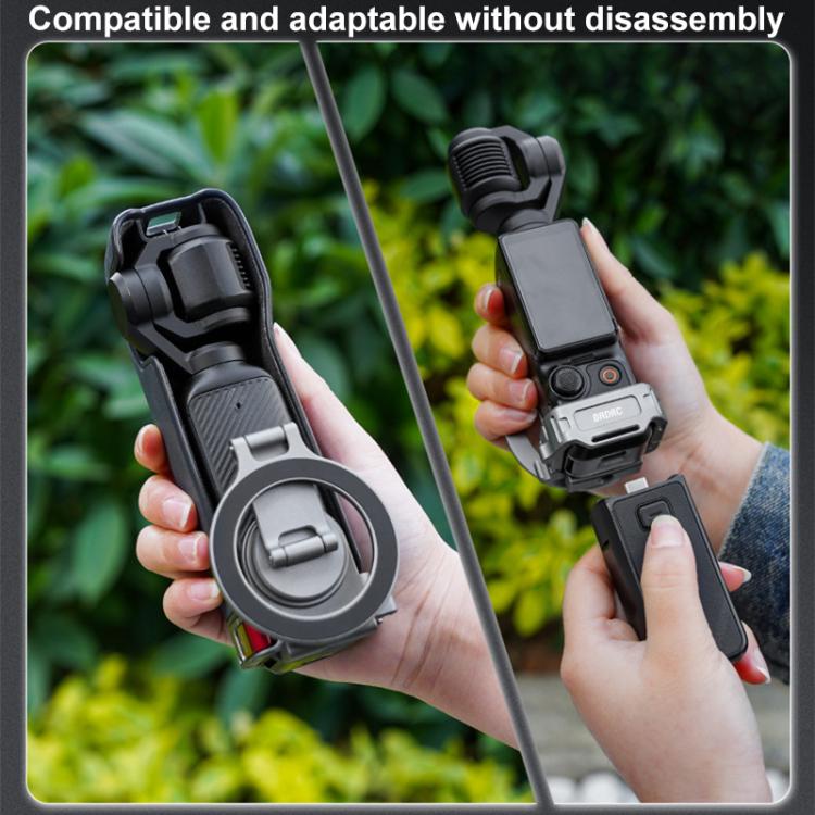 BRDRC Smartphone Teleprompter Stand Desktop Clamp Cold Shoe Extension Mount, For DJI Osmo Pocket 3