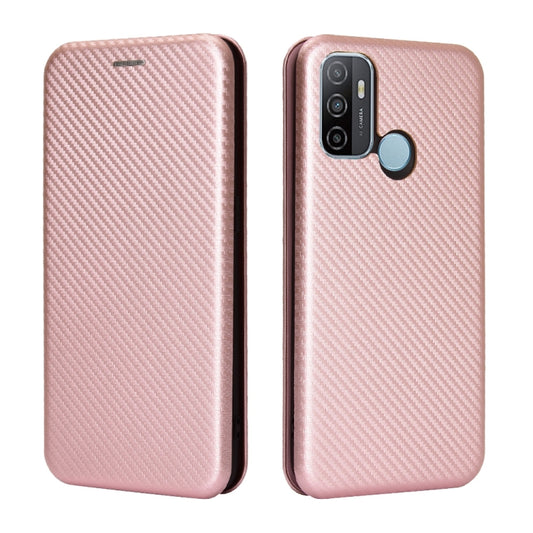 OPPO A53 protective TPU PC leather hybrid case featuring carbon fiber design