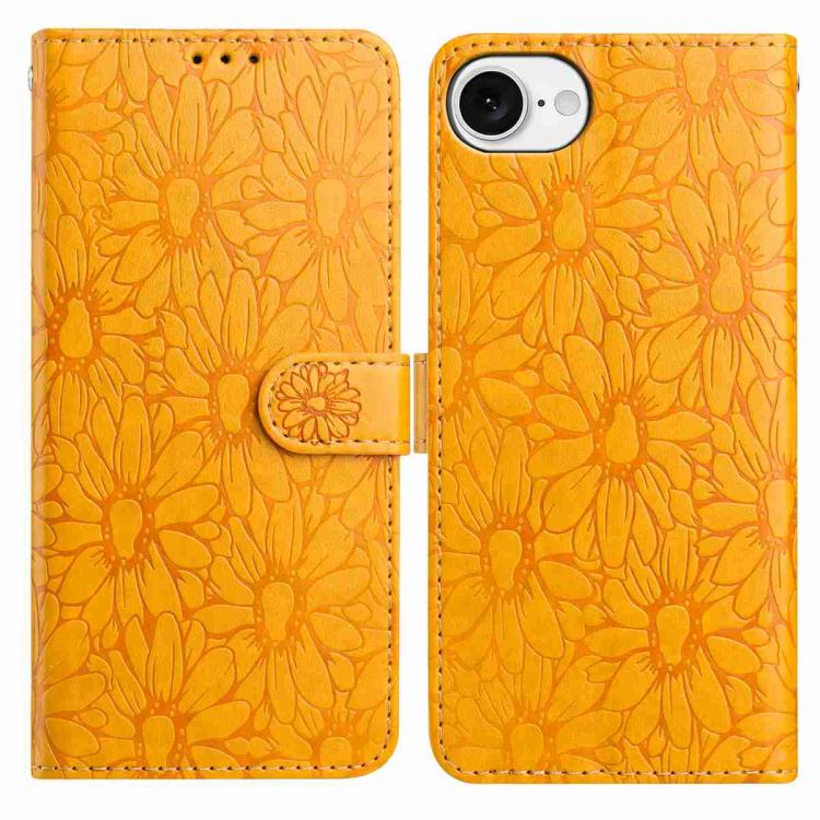 Daisy Embossed Leather Phone Case, For iPhone 17, For iPhone 17 Air