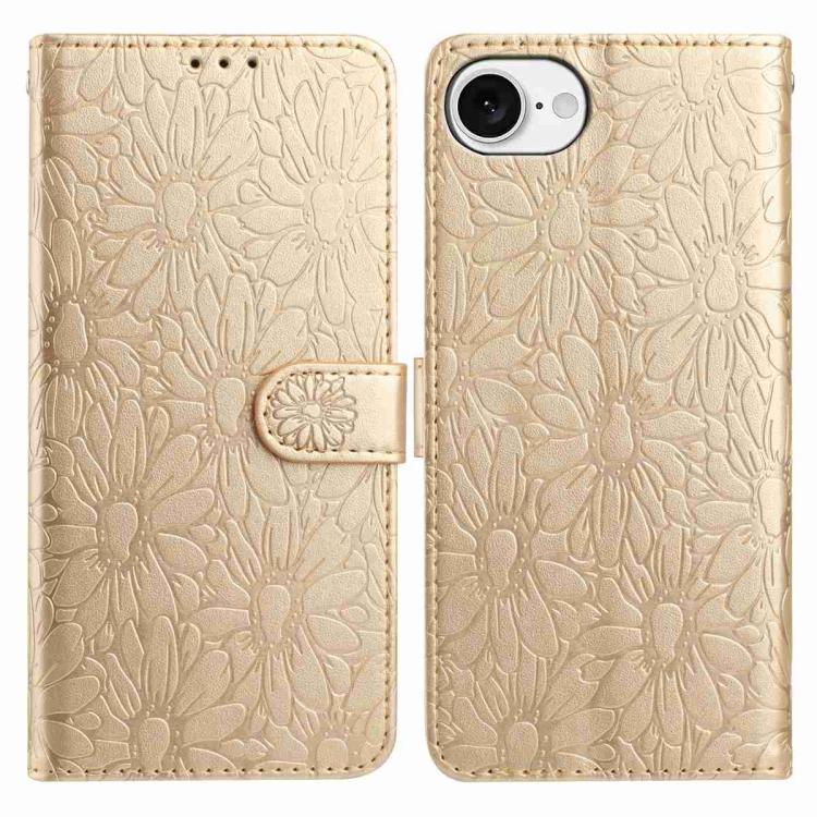 Daisy Embossed Leather Phone Case, For iPhone 17, For iPhone 17 Air