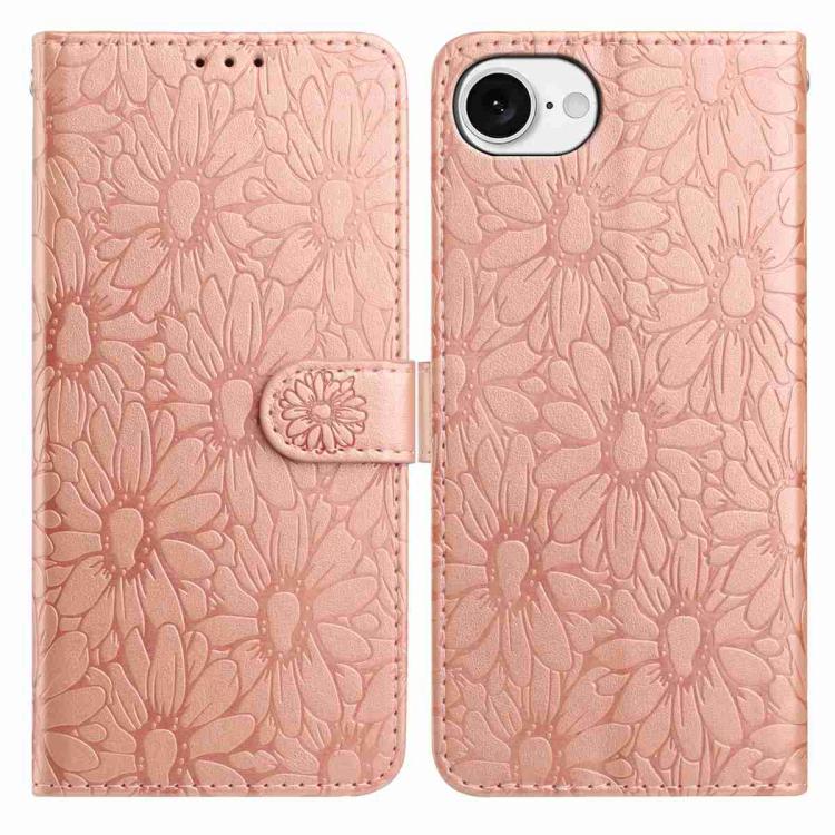 Daisy Embossed Leather Phone Case, For iPhone 17, For iPhone 17 Air