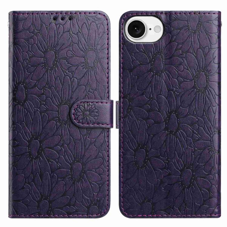 Daisy Embossed Leather Phone Case, For iPhone 17, For iPhone 17 Air