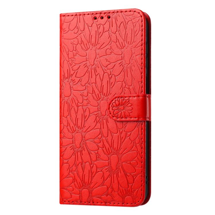 Daisy Embossed Leather Phone Case, For iPhone 15, For iPhone 14 Plus