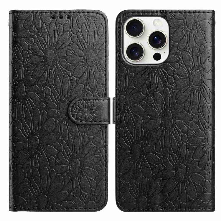 Daisy Embossed Leather Phone Case, For iPhone 14 Pro Max, For iPhone SE 2022 / SE 2020 / 8 / 7