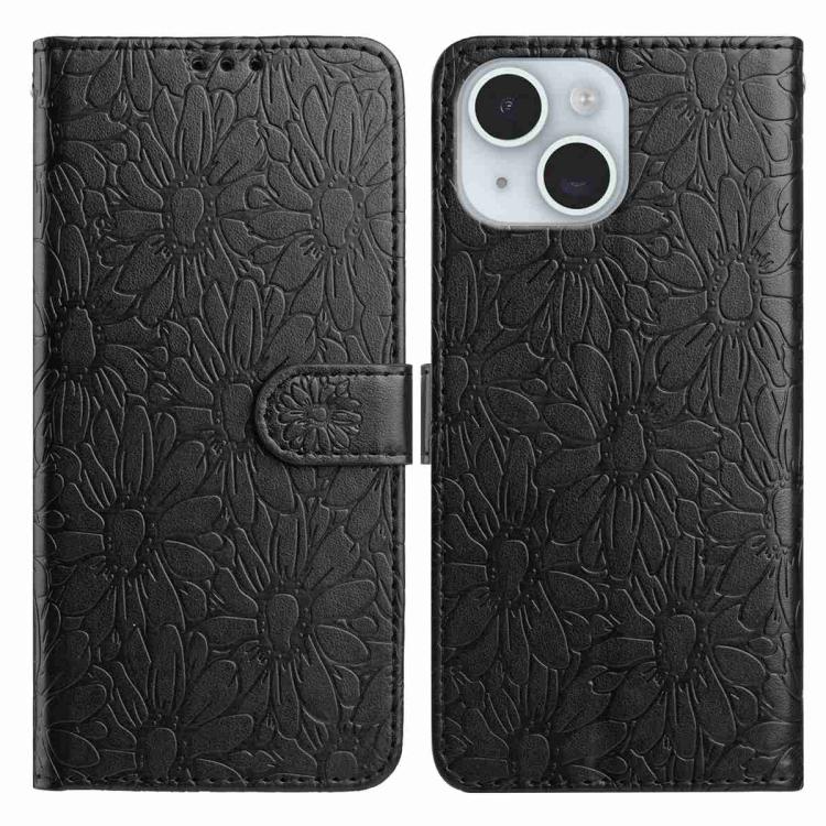 Daisy Embossed Leather Phone Case, For iPhone 14, For iPhone 14 Pro