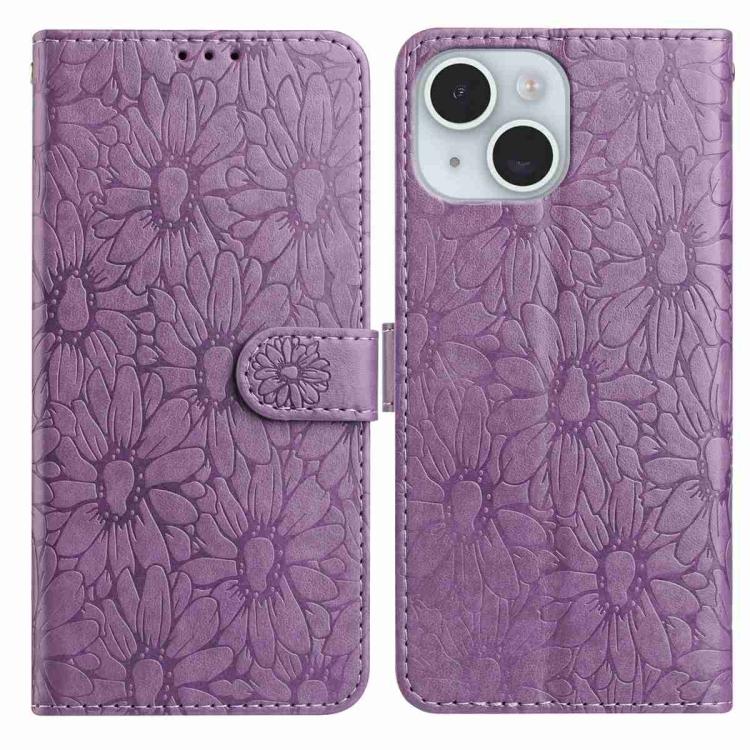 Daisy Embossed Leather Phone Case, For iPhone 13, For iPhone 12 / 12 Pro