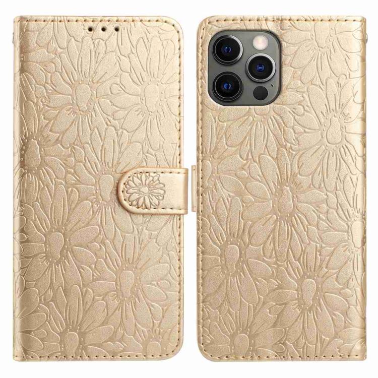 Daisy Embossed Leather Phone Case, For iPhone 12 Pro Max, For iPhone 11 Pro Max