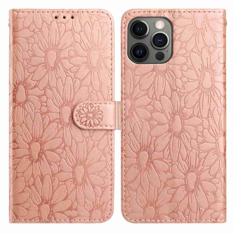 Daisy Embossed Leather Phone Case, For iPhone 12 Pro Max, For iPhone 11 Pro Max