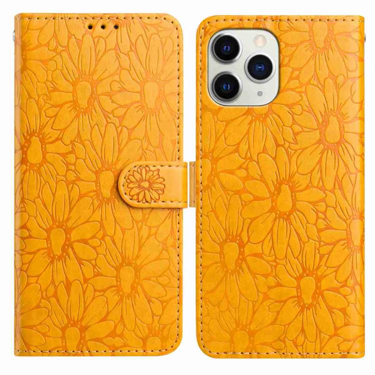Daisy Embossed Leather Phone Case, For iPhone 12 Pro Max, For iPhone 11 Pro Max
