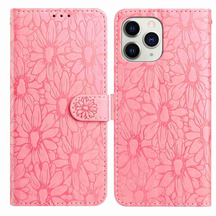 Daisy Embossed Leather Phone Case, For iPhone 12 Pro Max, For iPhone 11 Pro Max