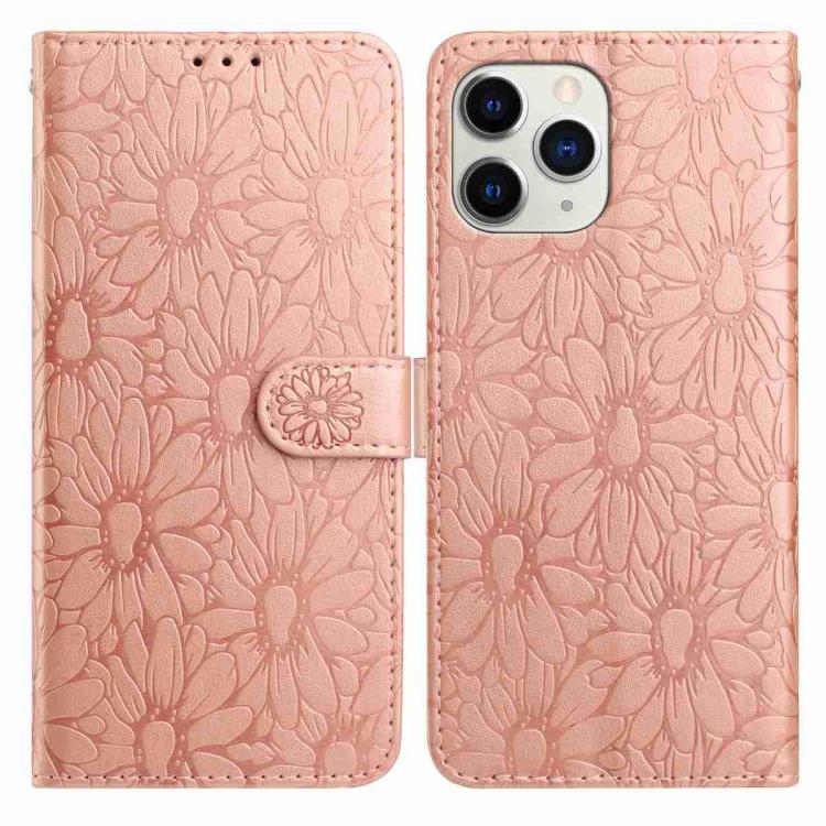 Daisy Embossed Leather Phone Case, For iPhone 12 Pro Max, For iPhone 11 Pro Max