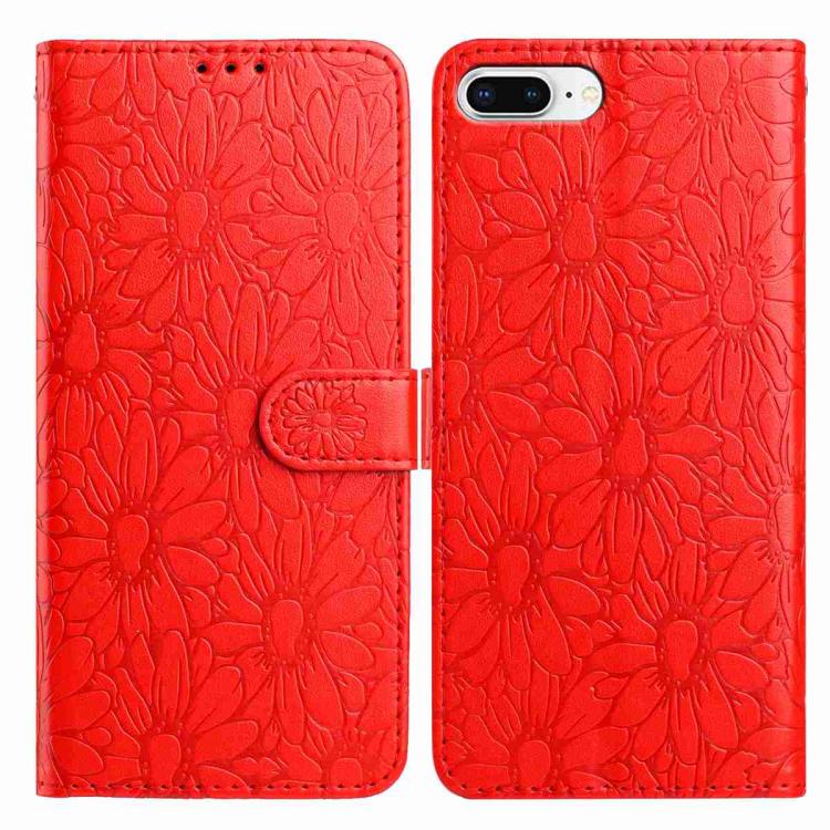 Daisy Embossed Leather Phone Case, For iPhone XS Max, For iPhone 8 Plus / 7 Plus