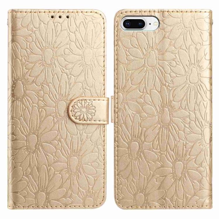 Daisy Embossed Leather Phone Case, For iPhone XS Max, For iPhone 8 Plus / 7 Plus