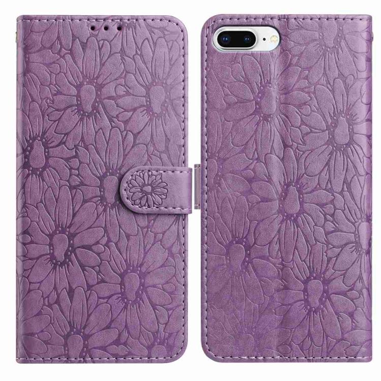 Daisy Embossed Leather Phone Case, For iPhone XS Max, For iPhone 8 Plus / 7 Plus
