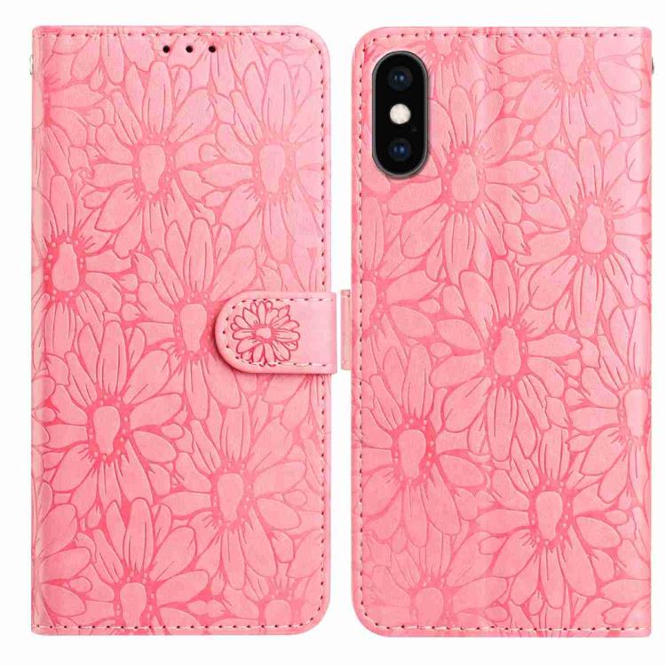 Daisy Embossed Leather Phone Case, For iPhone XS Max, For iPhone 8 Plus / 7 Plus