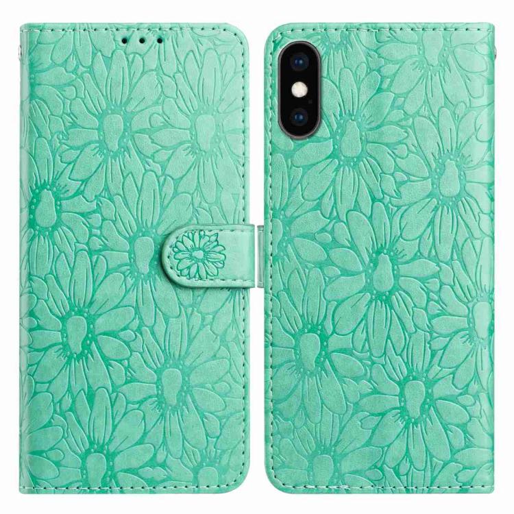 Daisy Embossed Leather Phone Case, For iPhone X / XS, For iPhone XR