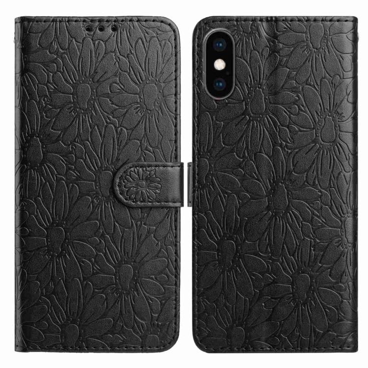Daisy Embossed Leather Phone Case, For iPhone X / XS, For iPhone XR