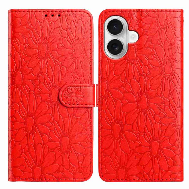 Daisy Embossed Leather Phone Case, For iPhone 17, For iPhone 17 Air