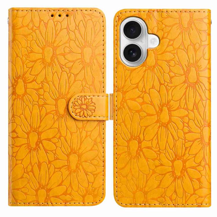 Daisy Embossed Leather Phone Case, For iPhone 17, For iPhone 17 Air