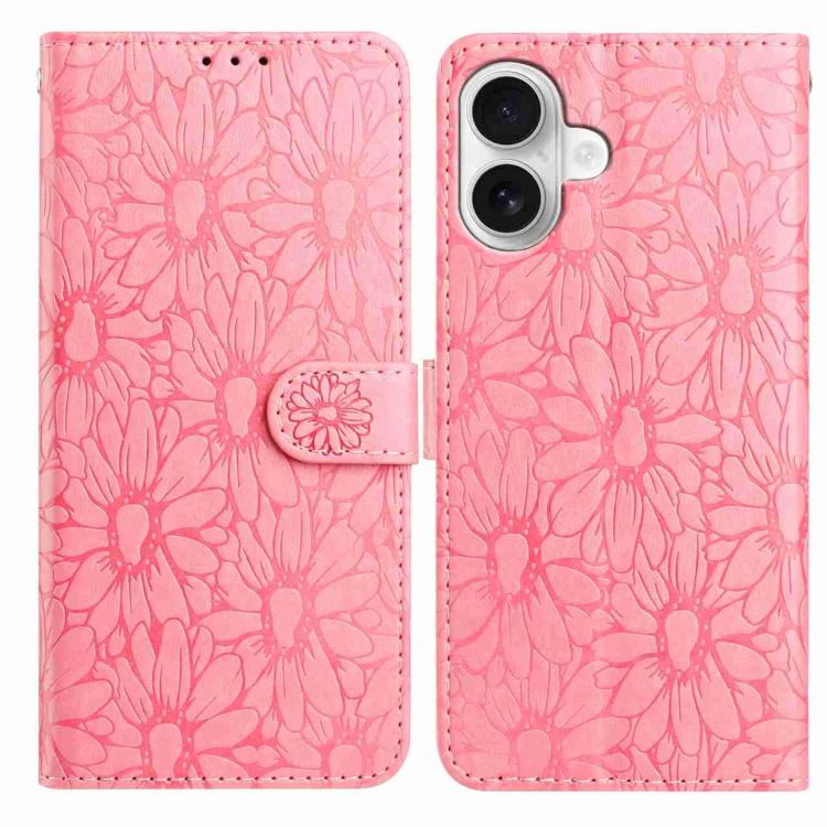 Daisy Embossed Leather Phone Case, For iPhone 17, For iPhone 17 Air