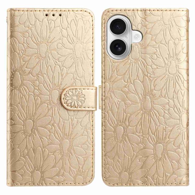 Daisy Embossed Leather Phone Case, For iPhone 17, For iPhone 17 Air