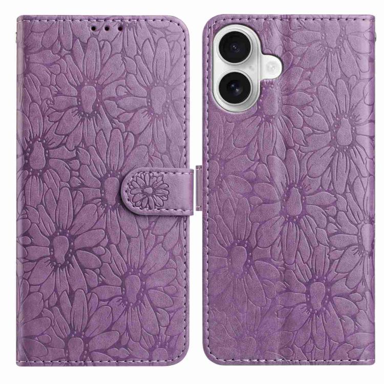 Daisy Embossed Leather Phone Case, For iPhone 17, For iPhone 17 Air