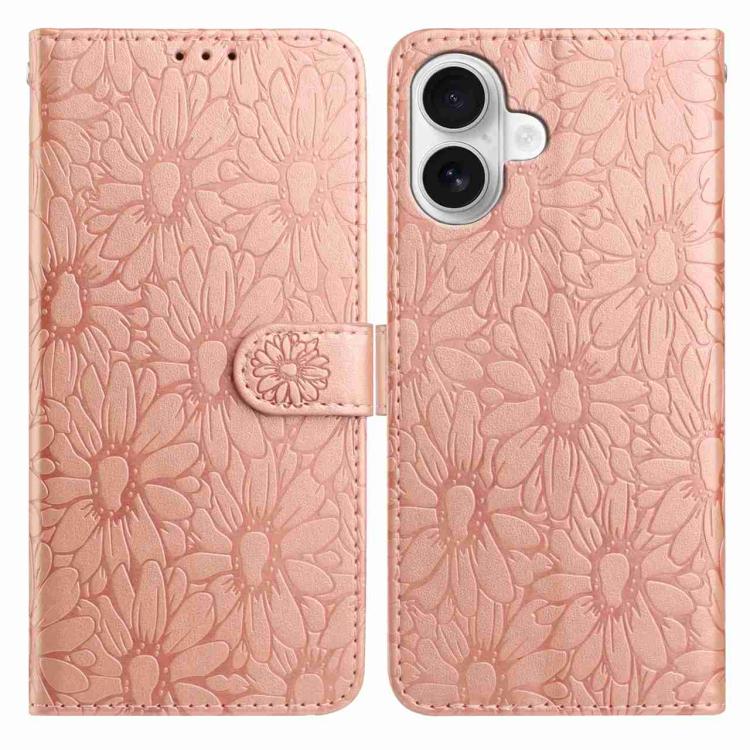 Daisy Embossed Leather Phone Case, For iPhone 17, For iPhone 17 Air