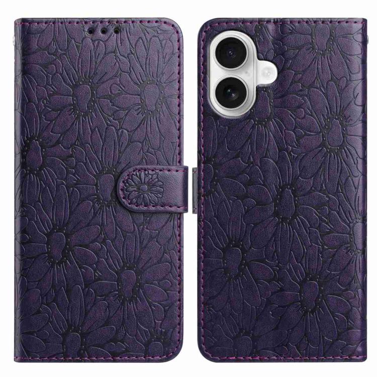 Daisy Embossed Leather Phone Case, For iPhone 17, For iPhone 17 Air