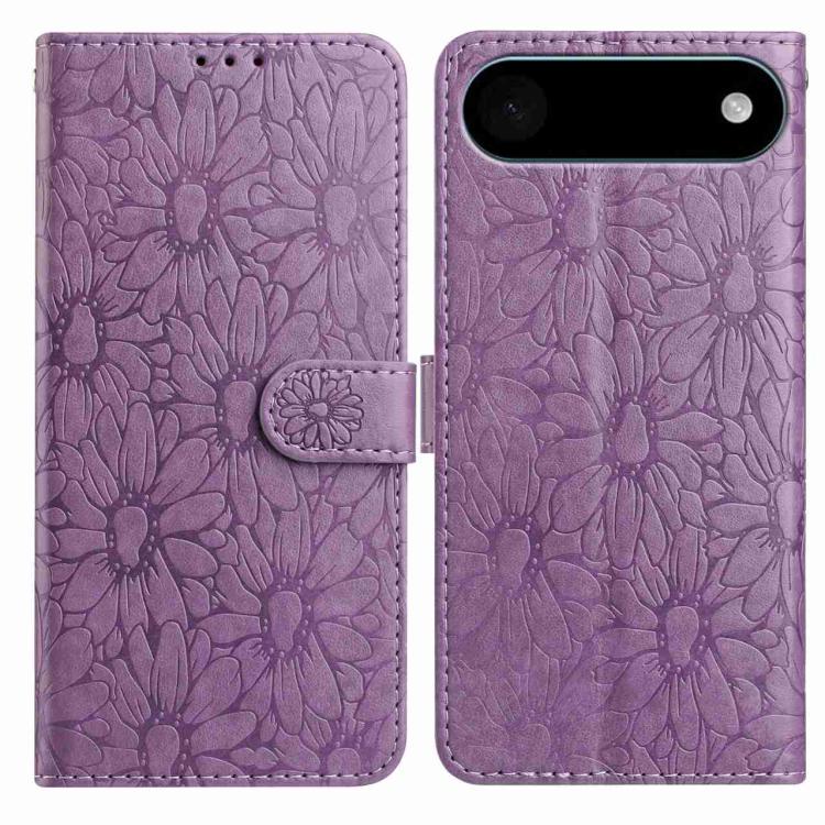 Daisy Embossed Leather Phone Case, For iPhone 16e, For iPhone 16 Pro Max