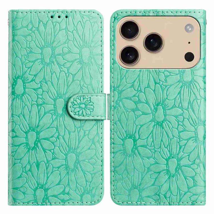 Daisy Embossed Leather Phone Case, For iPhone 17 Pro Max, For iPhone 17 Pro